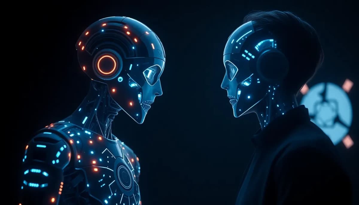 صورة لنموذج ذكاء اصطناعي متقدم يتفاعل مع مطورين