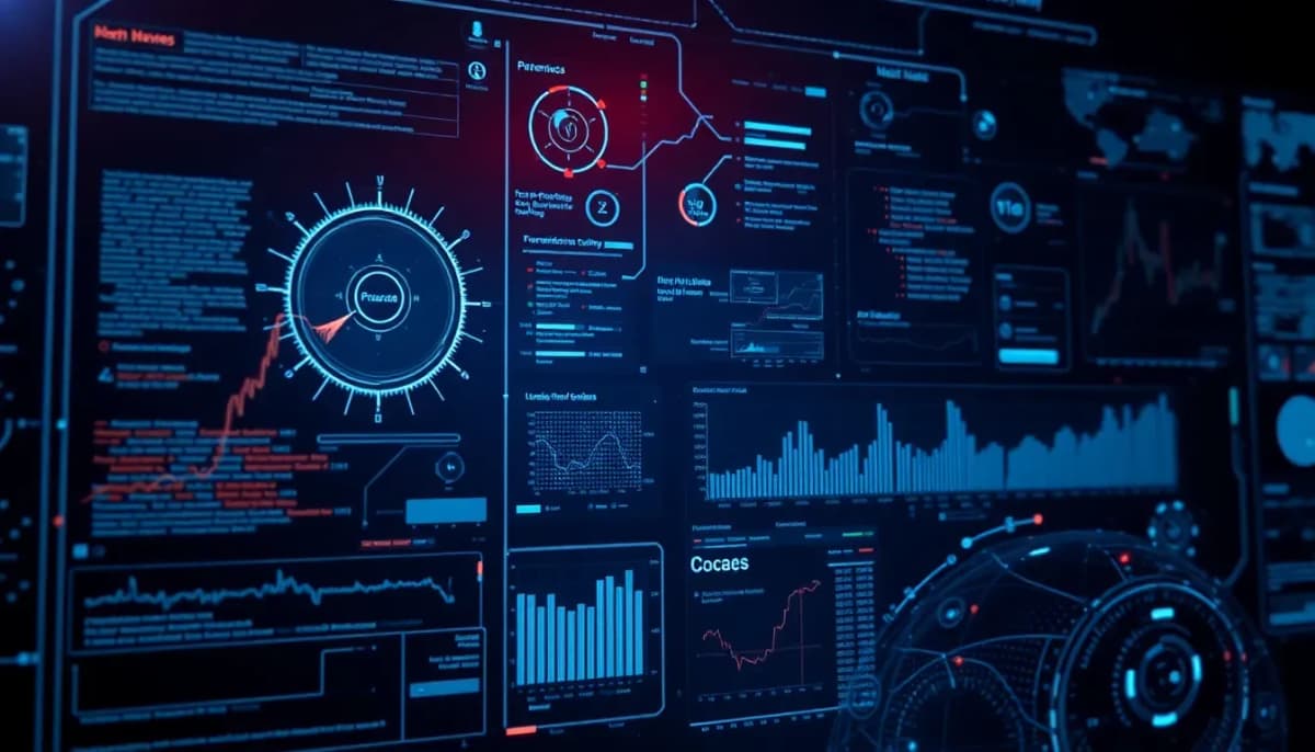واجهة AI مستقبلية تحلل بيانات معقدة