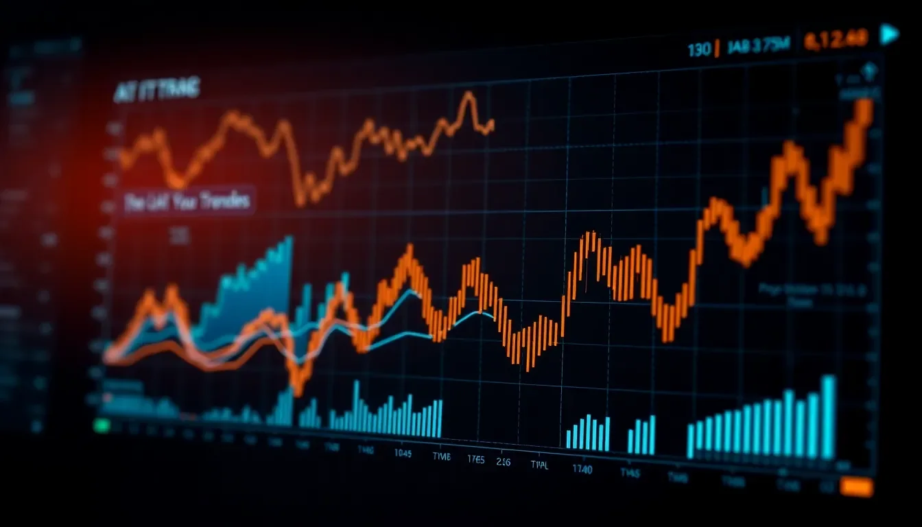 نموذج ذكاء اصطناعي يتنبأ بالاتجاهات المالية على واجهة رقمية