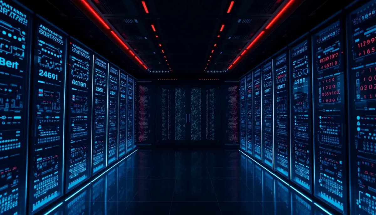 صورة لمركز بيانات مستقبلي متطور بتقنيات AI