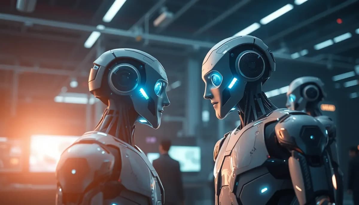 نماذج AI تتفاعل في مركز تقني حديث