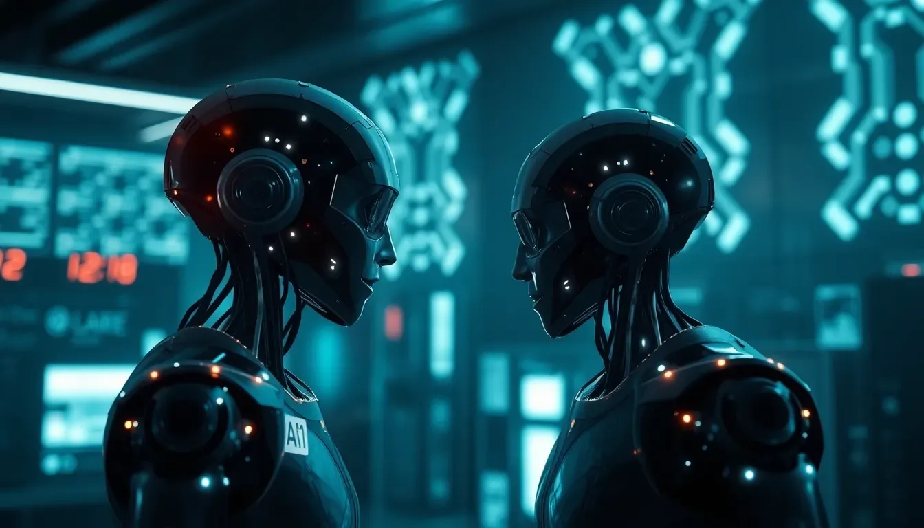 نموذج AI في بيئة مختبر مستقبلية